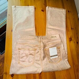 Pilcro and letterpress gold jeans